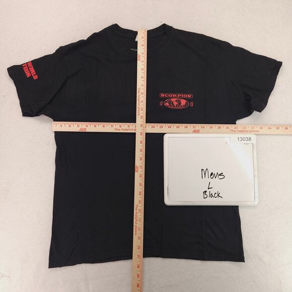 Scorpion Wolrd Tour Band Crew Neck Short Sleeve Graphic Shirt Mens Size L Black - Picture 7 of 11